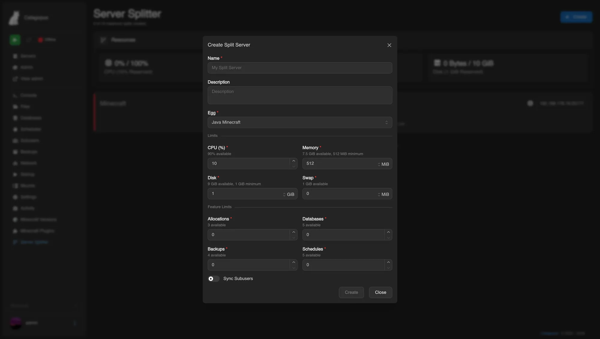 Server Splitter for Calagopus screenshot 2
