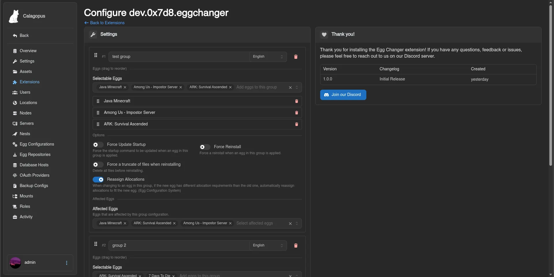 Egg Changer for Calagopus screenshot 6