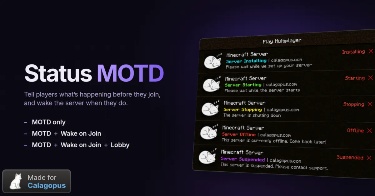 Status MOTD for Calagopus screenshot 3