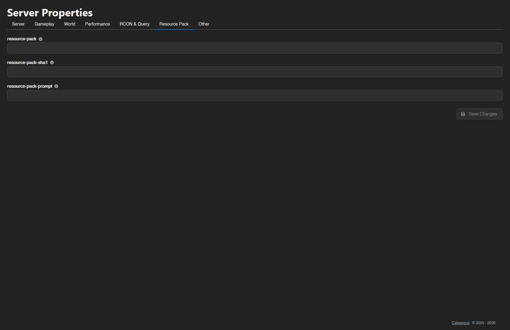Server Properties | Calagopus screenshot 3