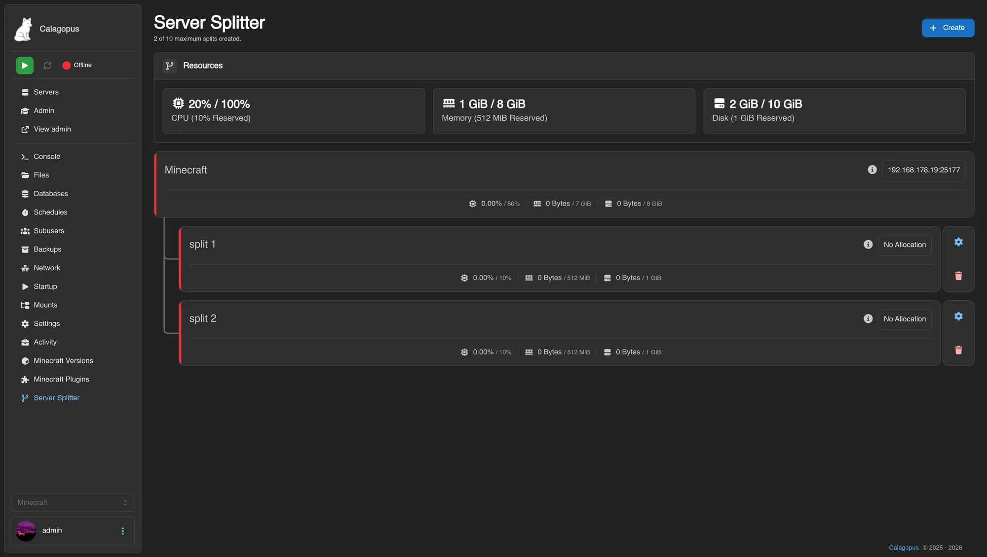 Server Splitter for Calagopus screenshot 3