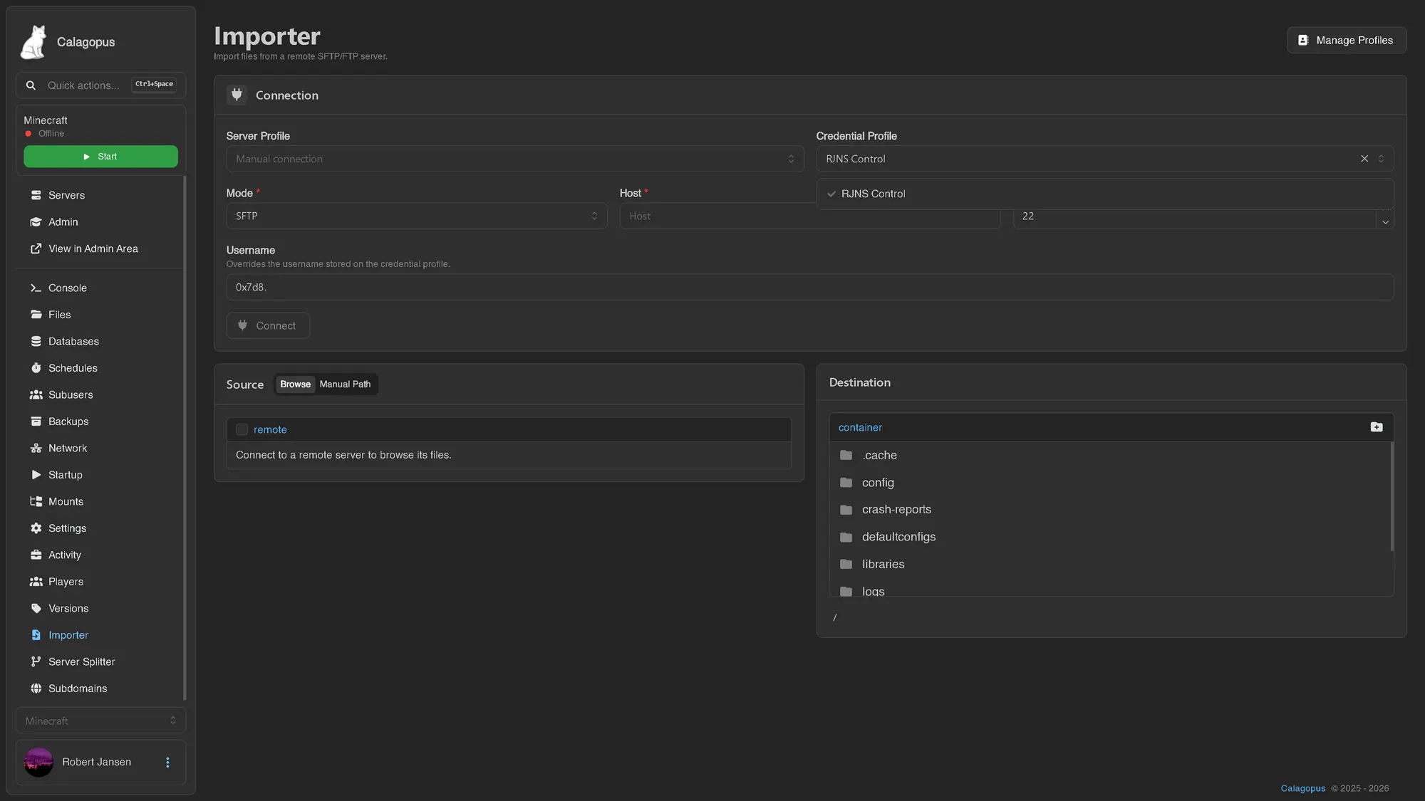 Server Importer for Calagopus screenshot 2
