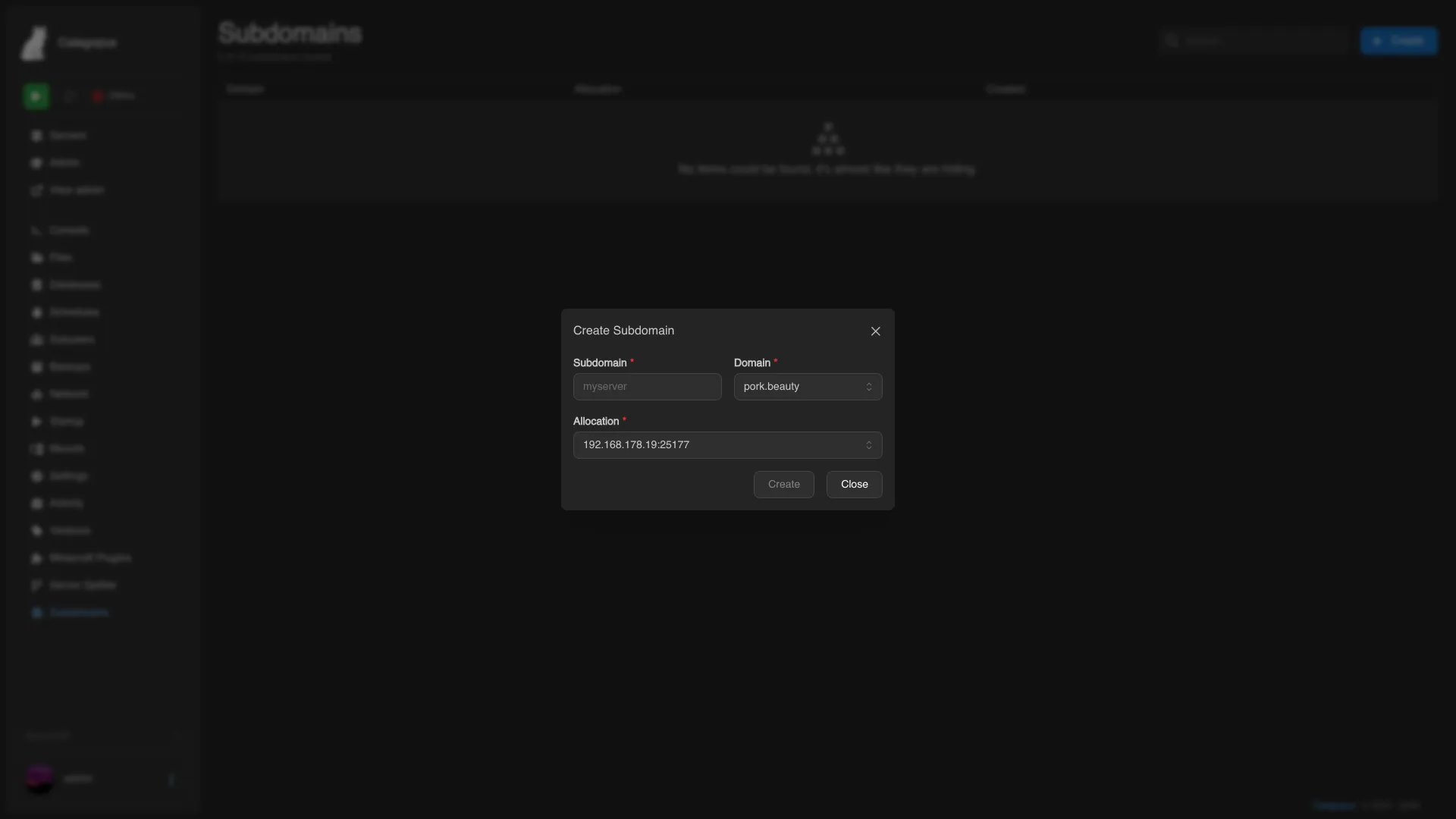 Subdomain Manager for Calagopus screenshot 3