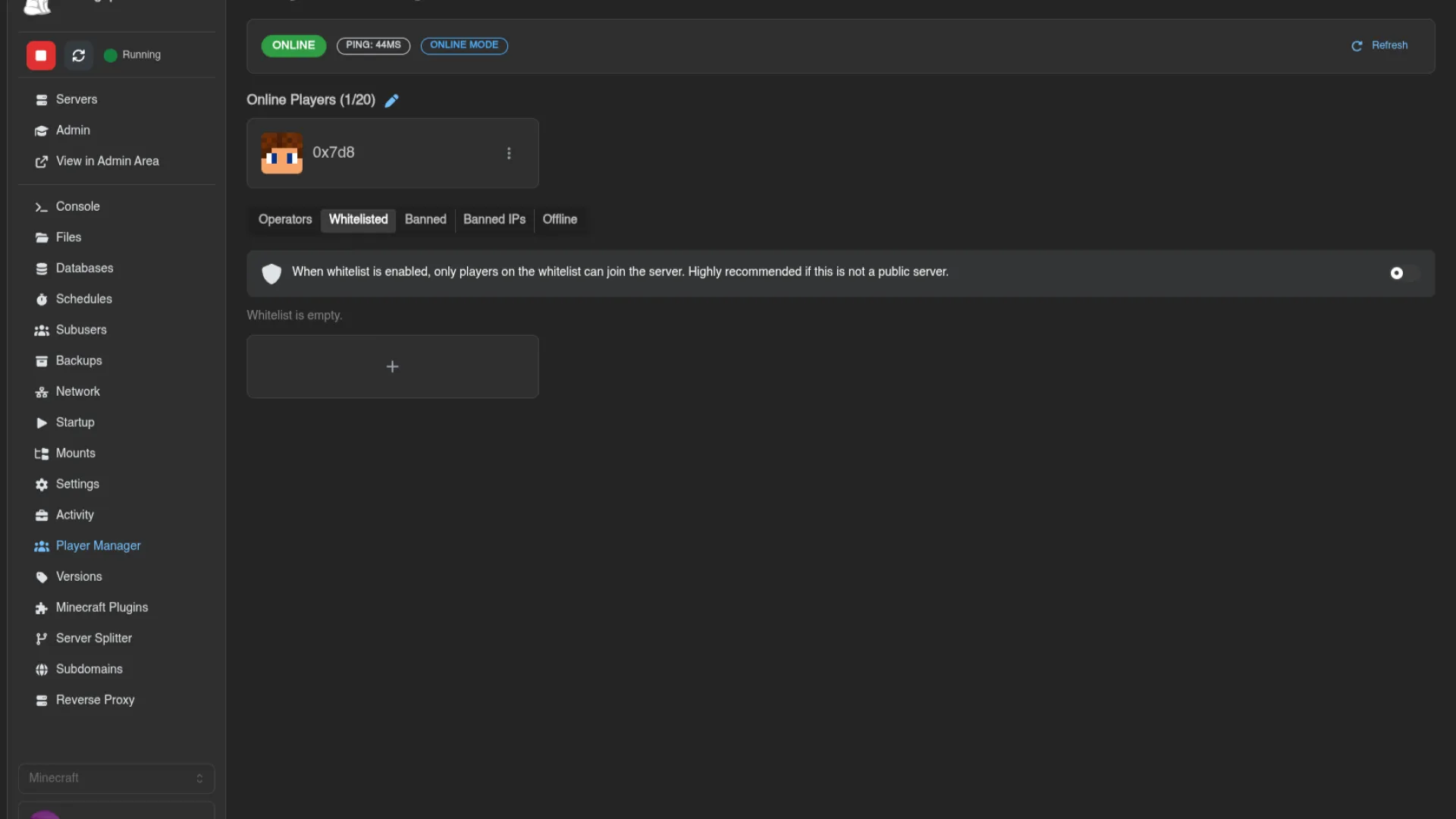 Minecraft Player Manager for Calagopus screenshot 6