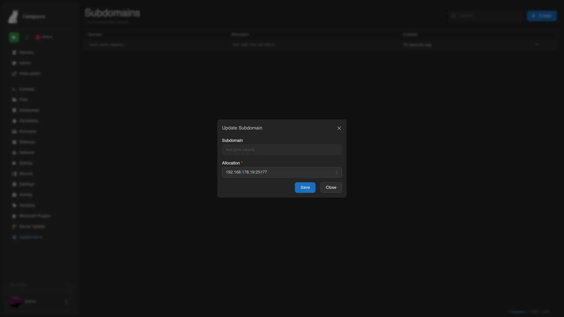 Subdomain Manager for Calagopus screenshot 6