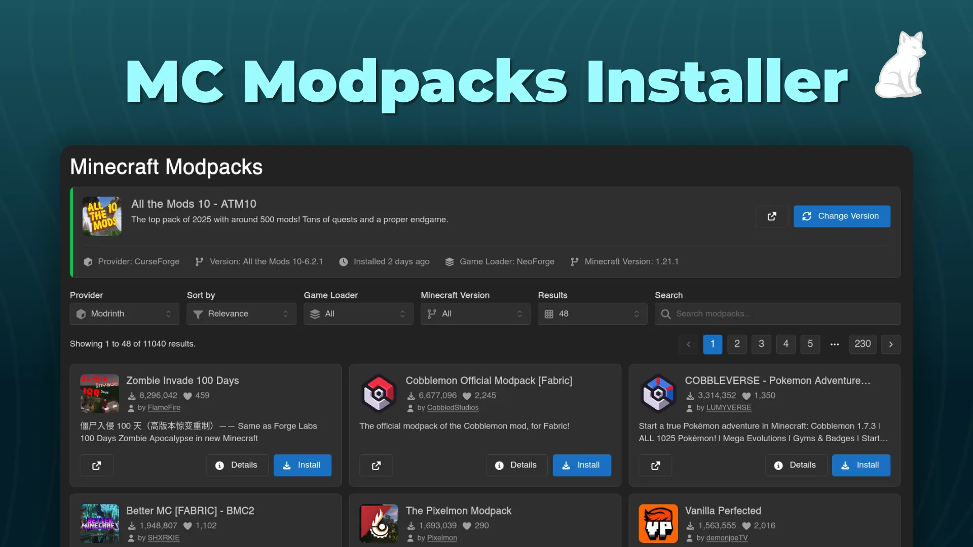 MC Modpacks Installer for Calagopus screenshot 6