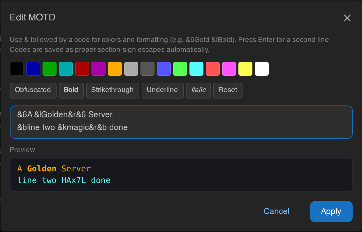 Server Properties Editor screenshot 2