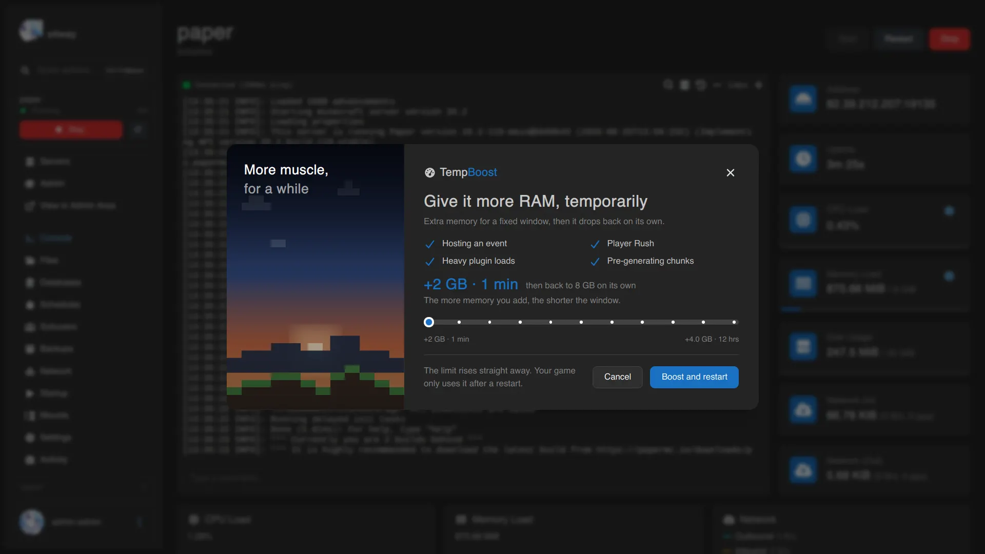 TempBoost For Calagopus screenshot 1