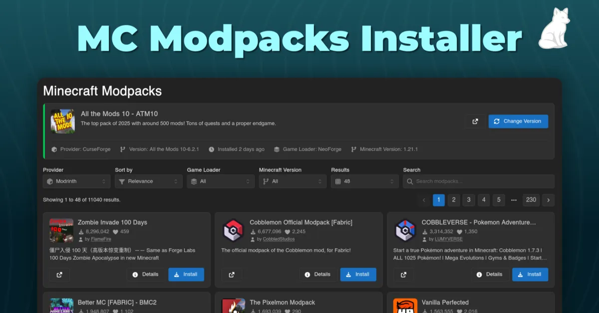 MC Modpacks Installer for Calagopus screenshot 5