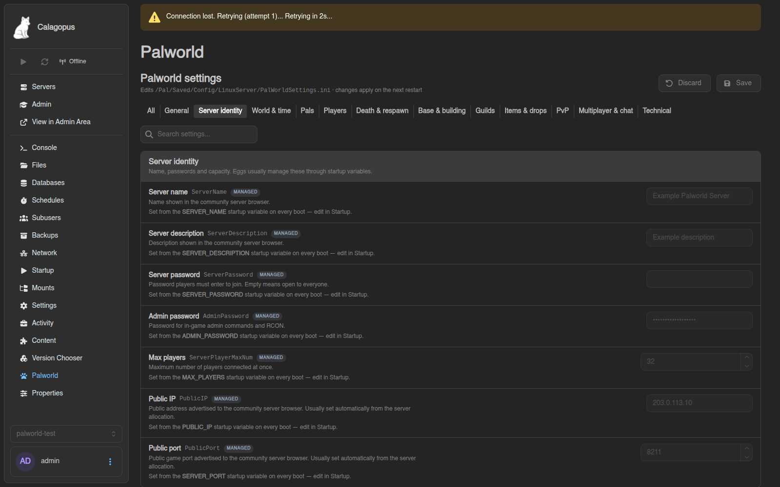 Palworld Config Editor screenshot 1