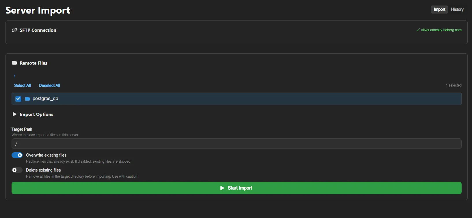 Server Importer screenshot 1