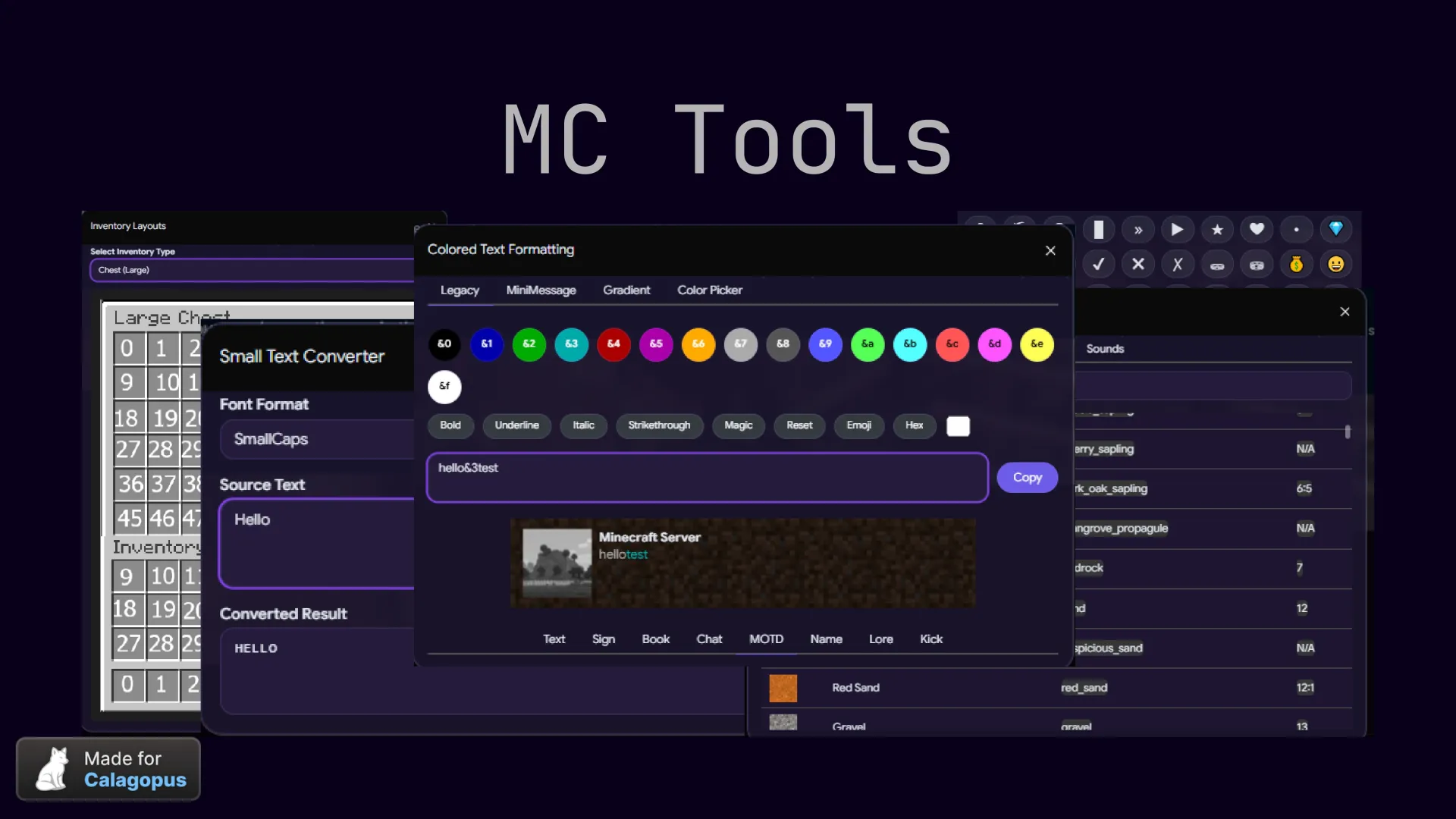 MC Tools for Calagopus screenshot 1