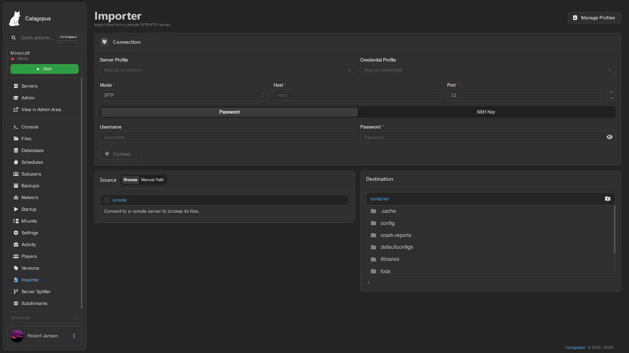 Server Importer for Calagopus screenshot 1