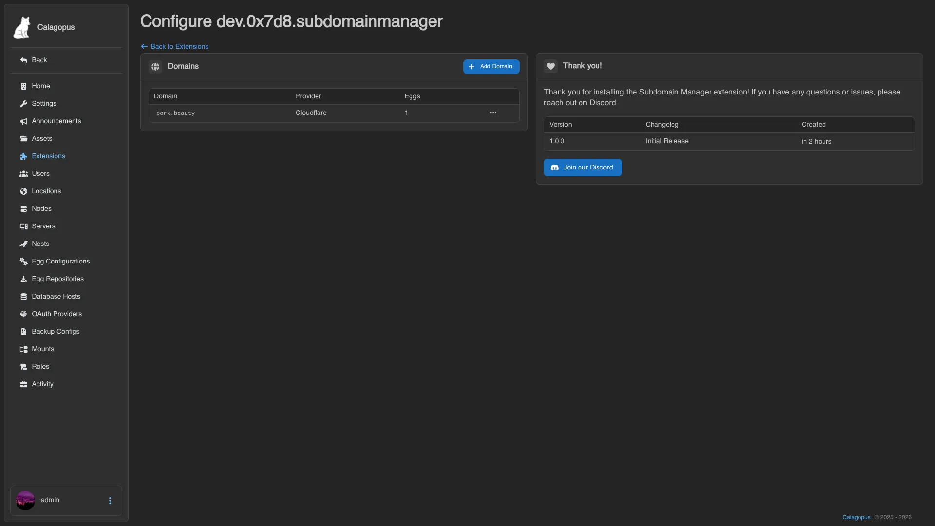 Subdomain Manager for Calagopus screenshot 7