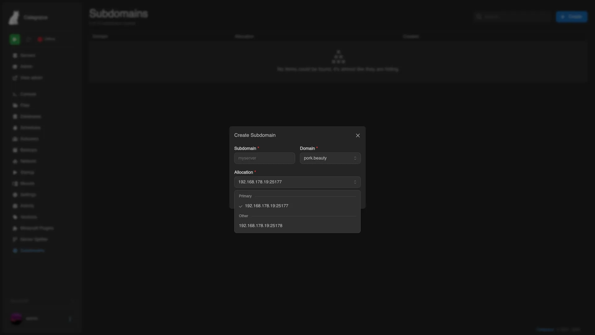 Subdomain Manager for Calagopus screenshot 4