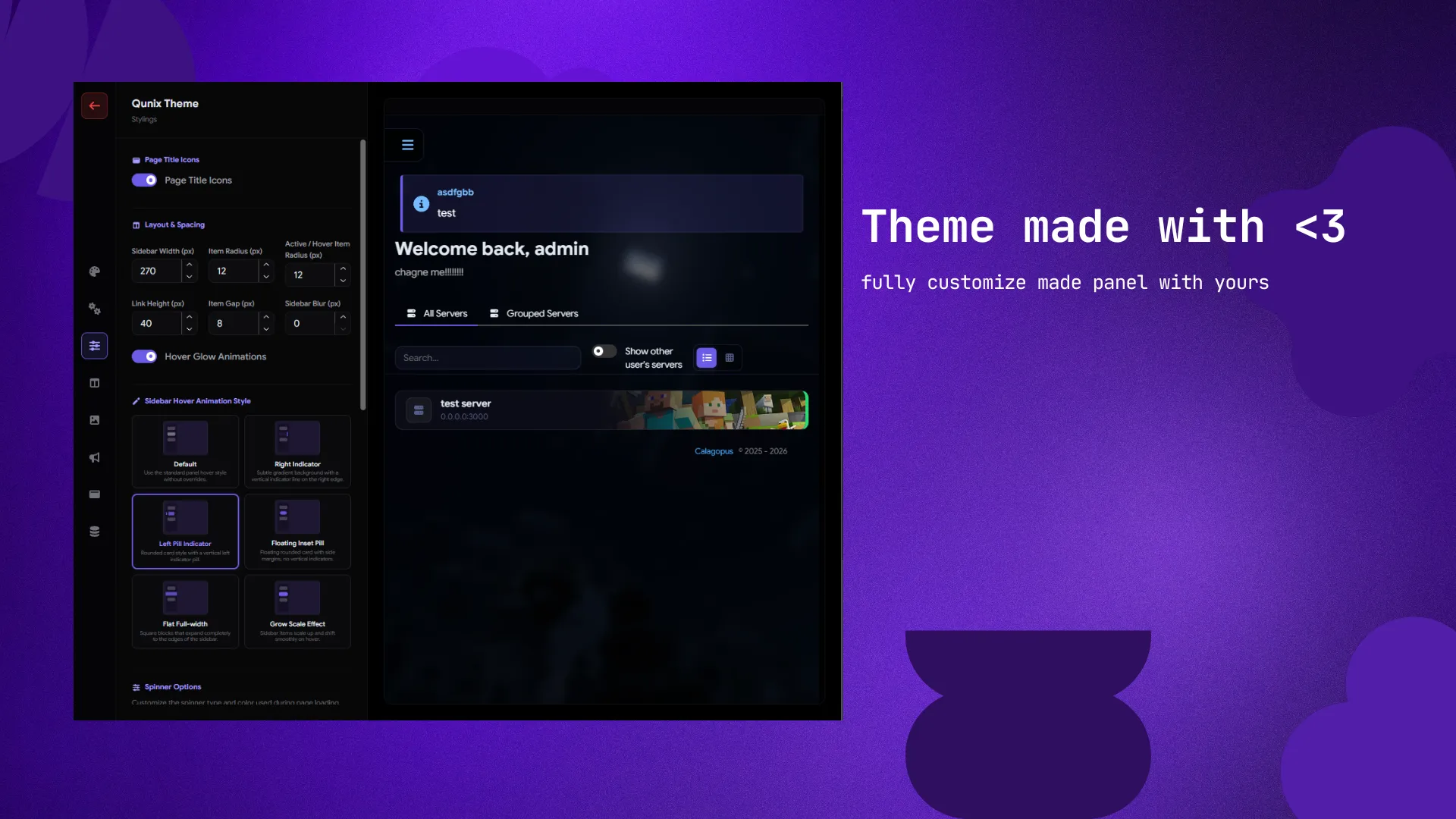 Qunix theme for Calagopus screenshot 2