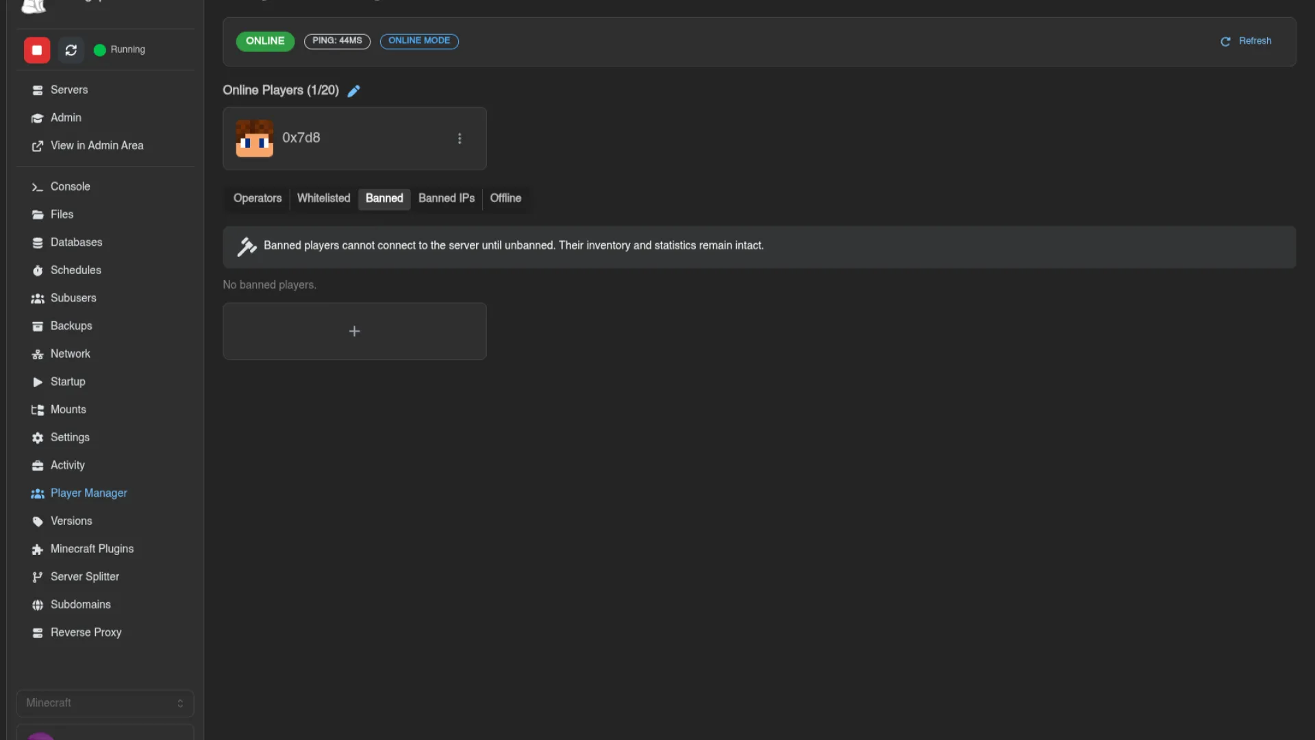 Minecraft Player Manager for Calagopus screenshot 7