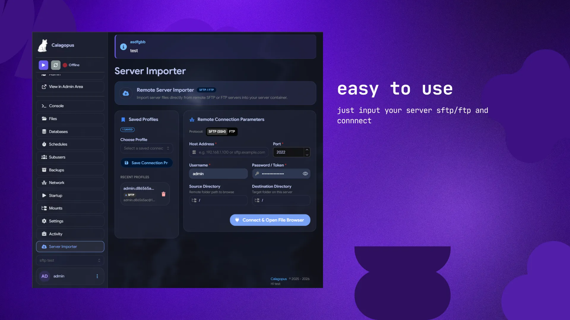 Server importer for calagopus screenshot 1